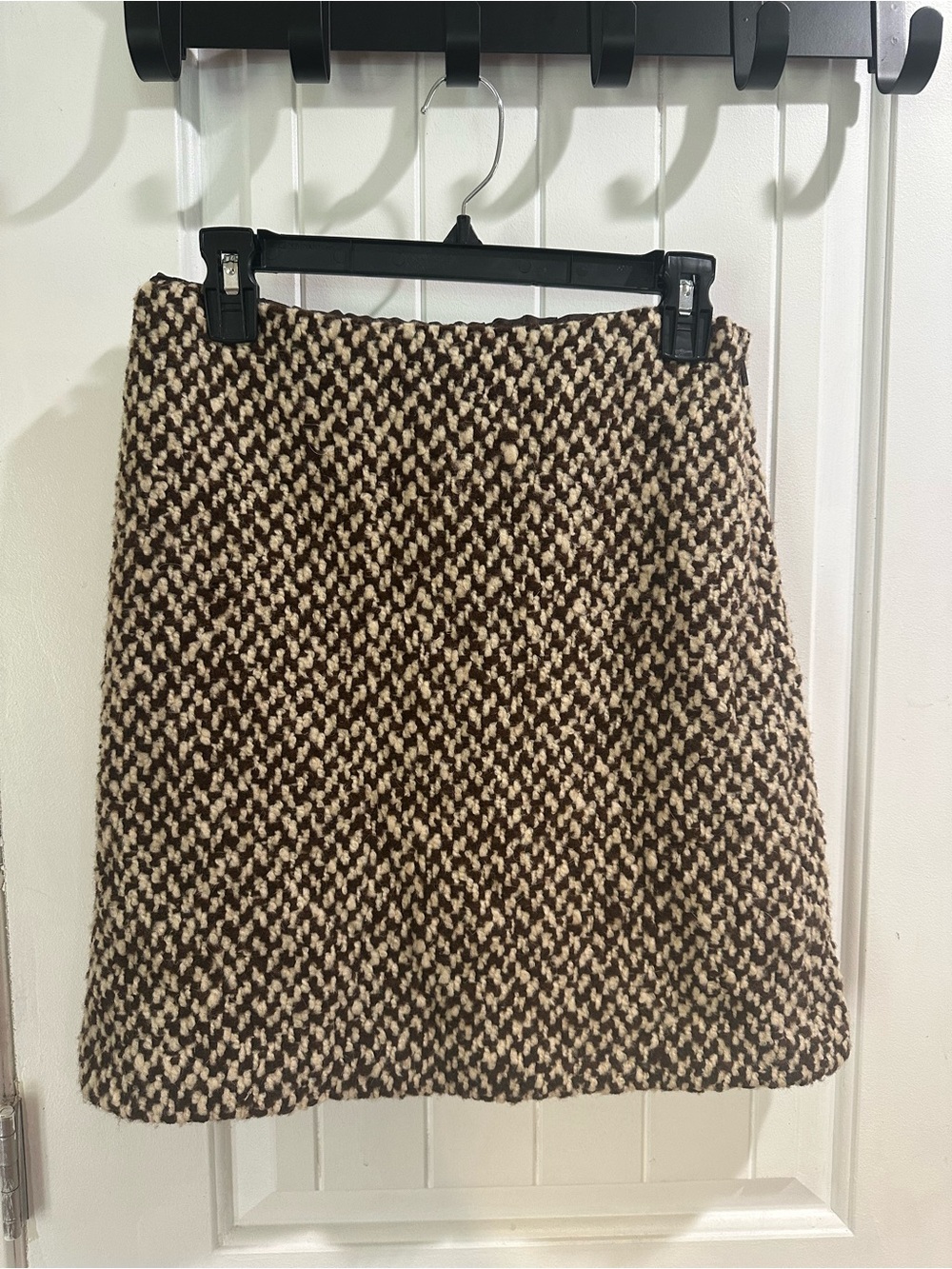 Vintage Ralph Lauren Collection Wool Boucle Tweed Skirt Brown Ivory USA - Picture 2 of 9